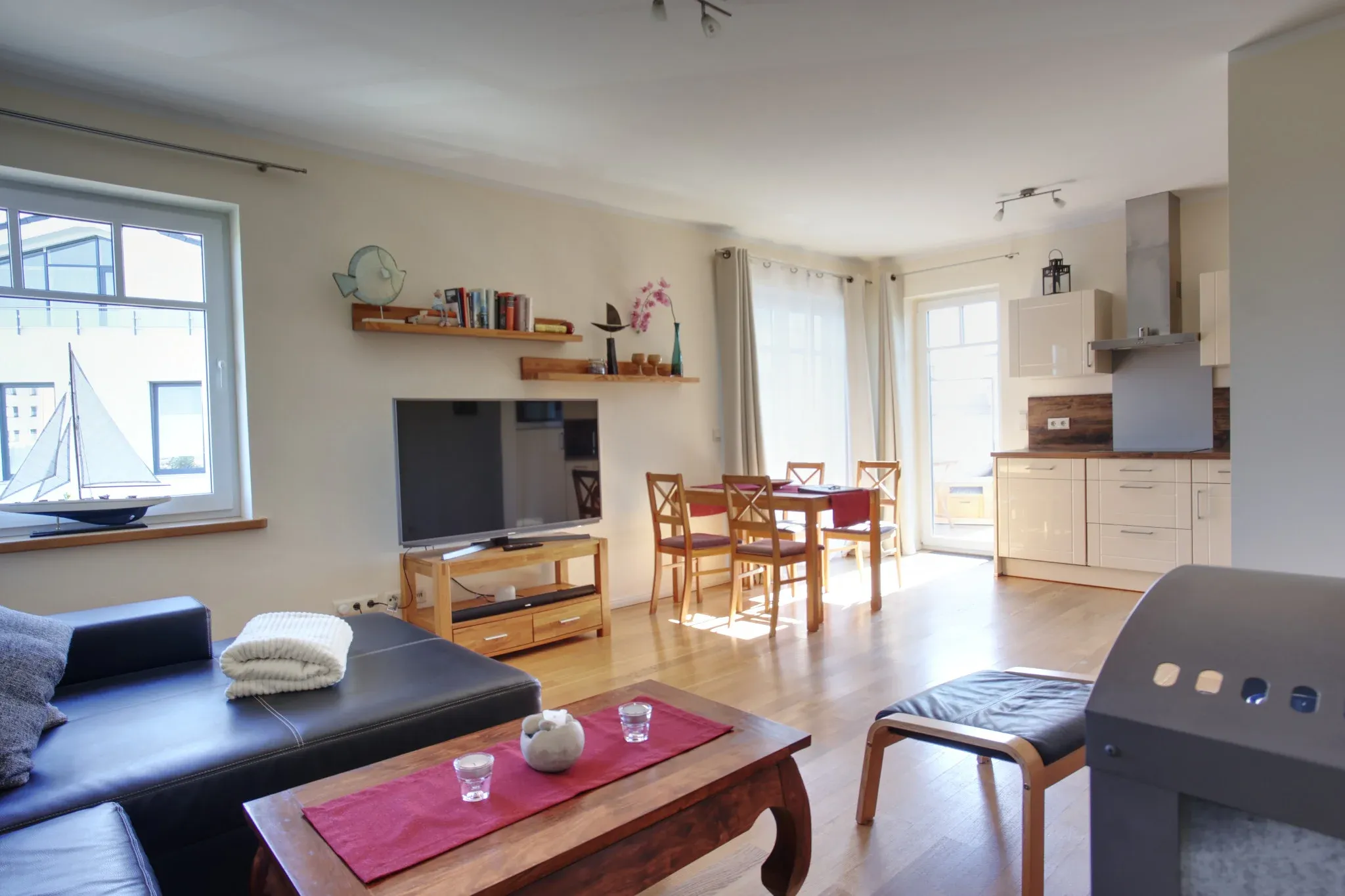 Wohnzimmer - Ferienwohnung 4 - Strandvilla Börgerende