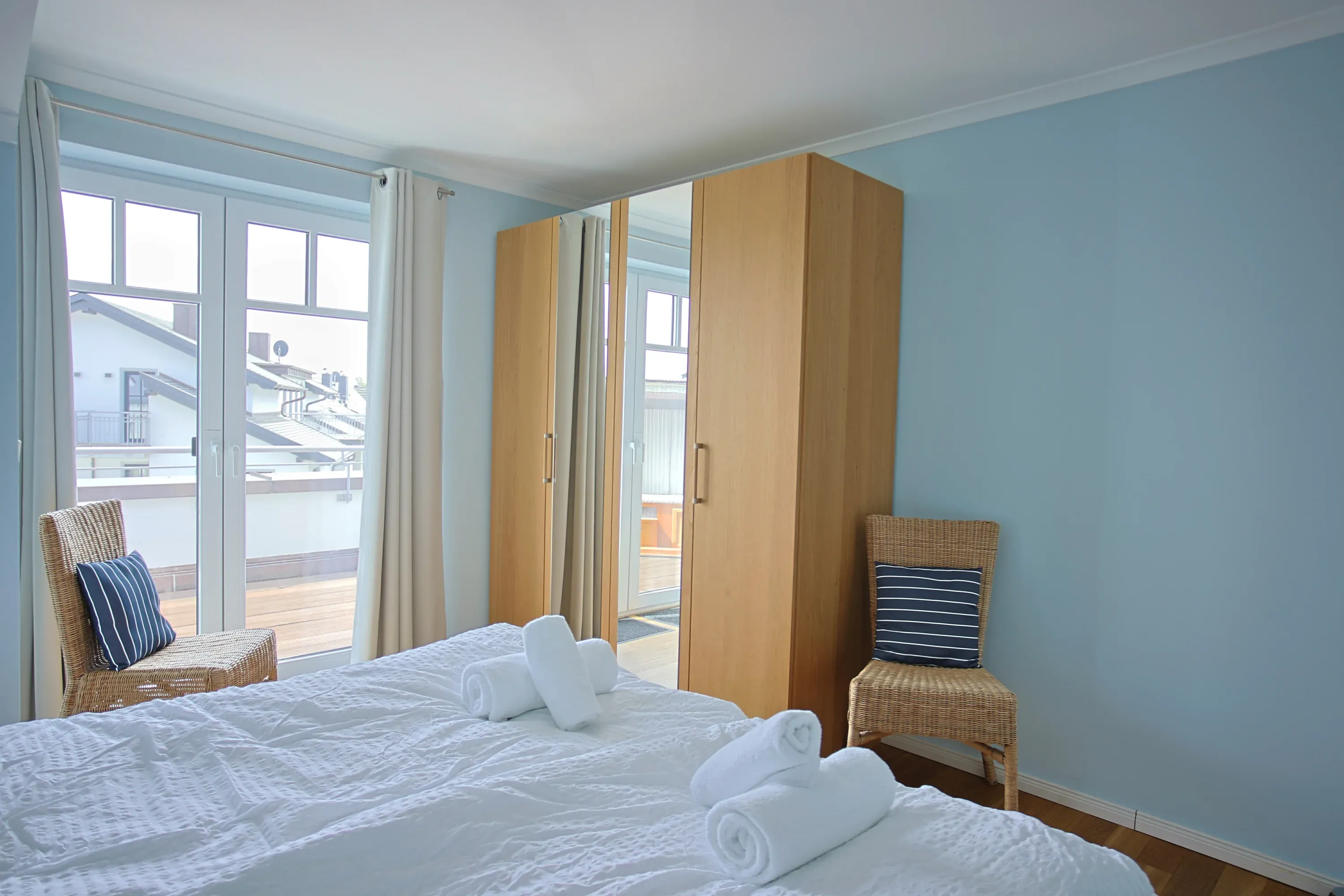 Schlafzimmer - Ferienwohnung 8 - Strandvilla Börgerende