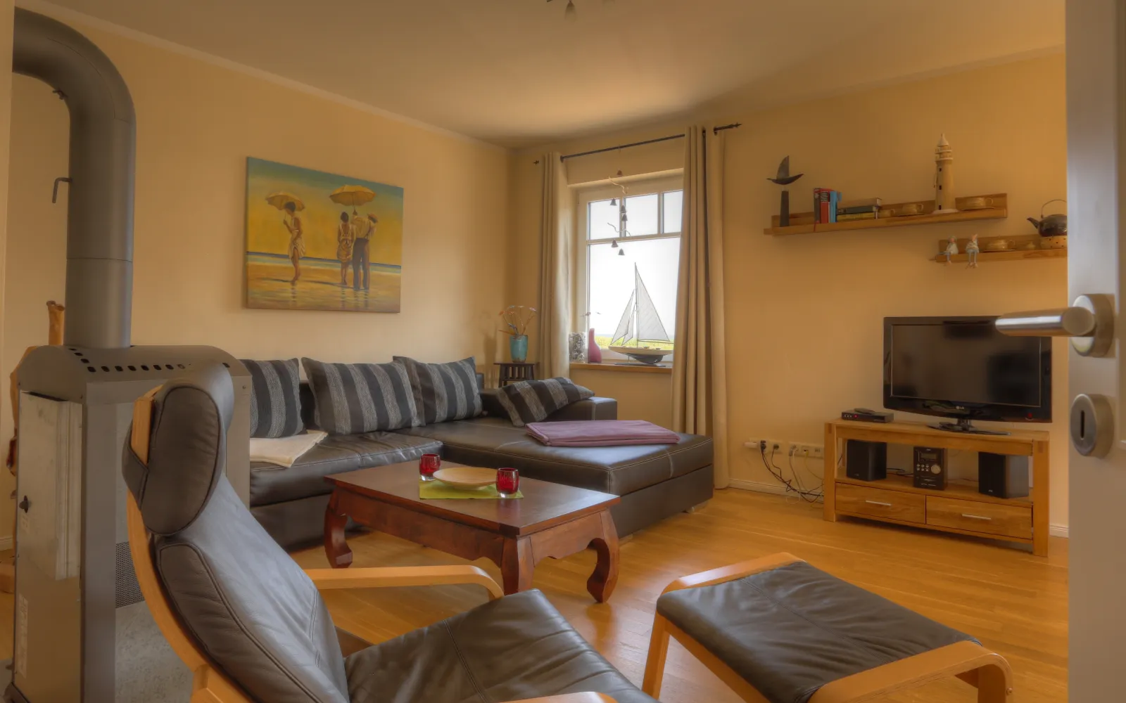 Wohnzimmer Strandvilla Ferienwohnung 4