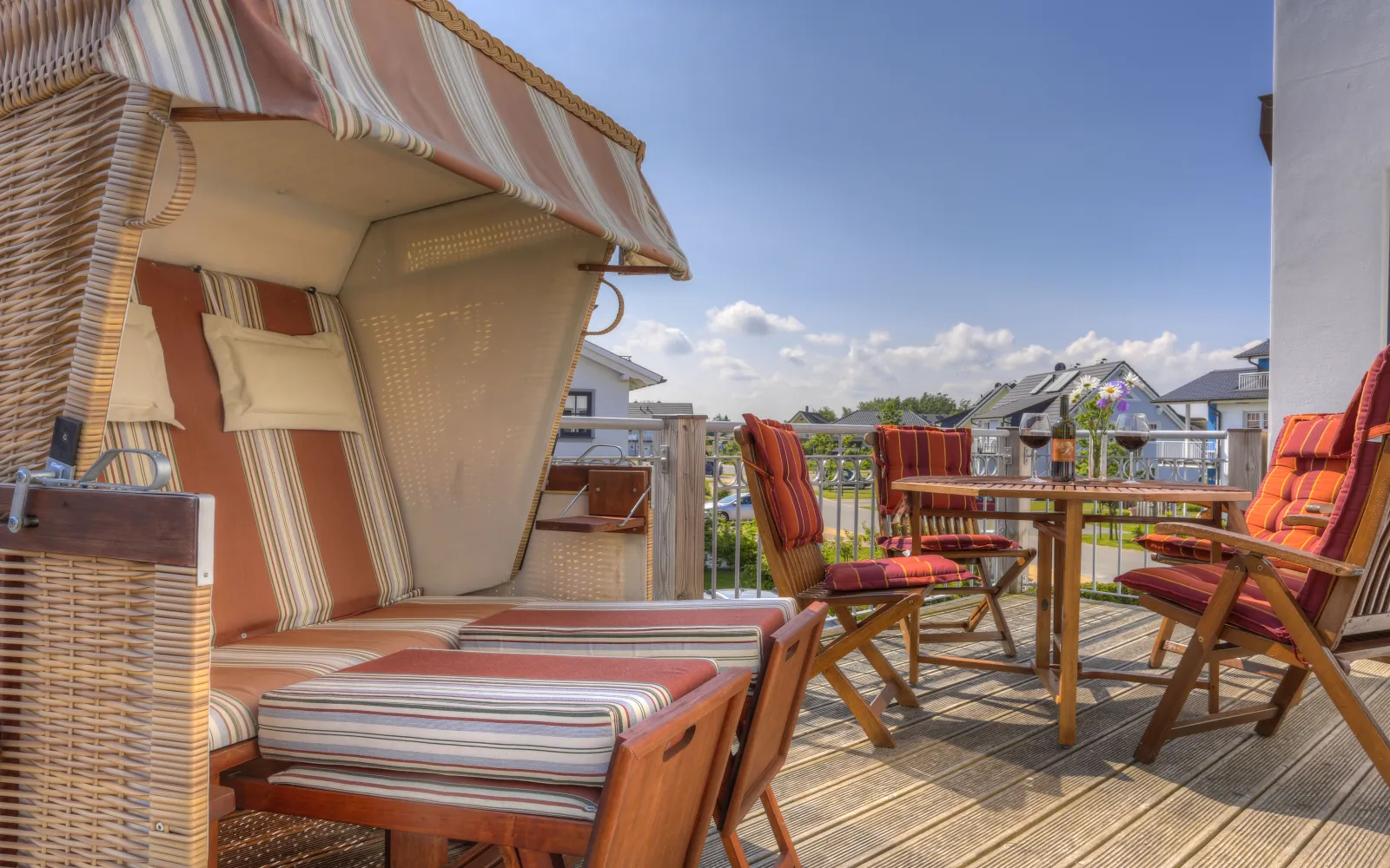 Strandkorb Balkon Strandvilla Börgerende